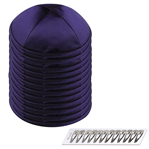 Image of Zion Judaica Deluxe Satin Kippah Yarmulkes for Kids Teens & Adults Skullcaps 6.25 inch Multi-Color Options 4 Panel Design