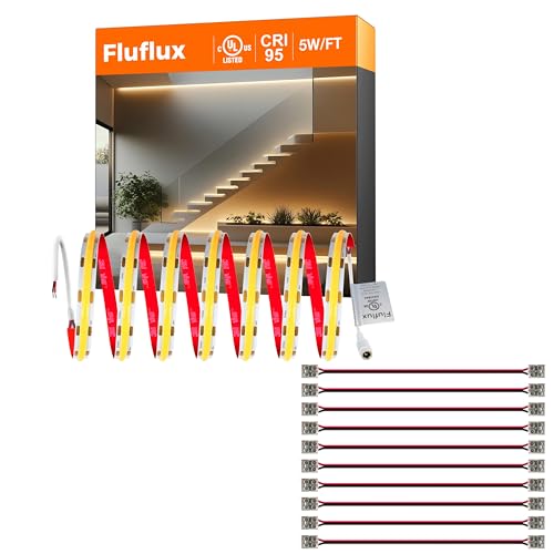Kit de cinta LED 3000K 10 m COB 5W/ft con conector miniatura 1