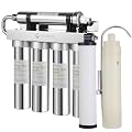 FACHIOO 0.01?m Ultra-Filtration Under Sink Water Filter + FACHIOO 2 Filters(PF(3-6M)+UF(12-24M)), Stainless Steel Water Filter for Sink, Reduces PFAS, PFOA/PFOS, Lead, Chlorine, Bad Taste Odor