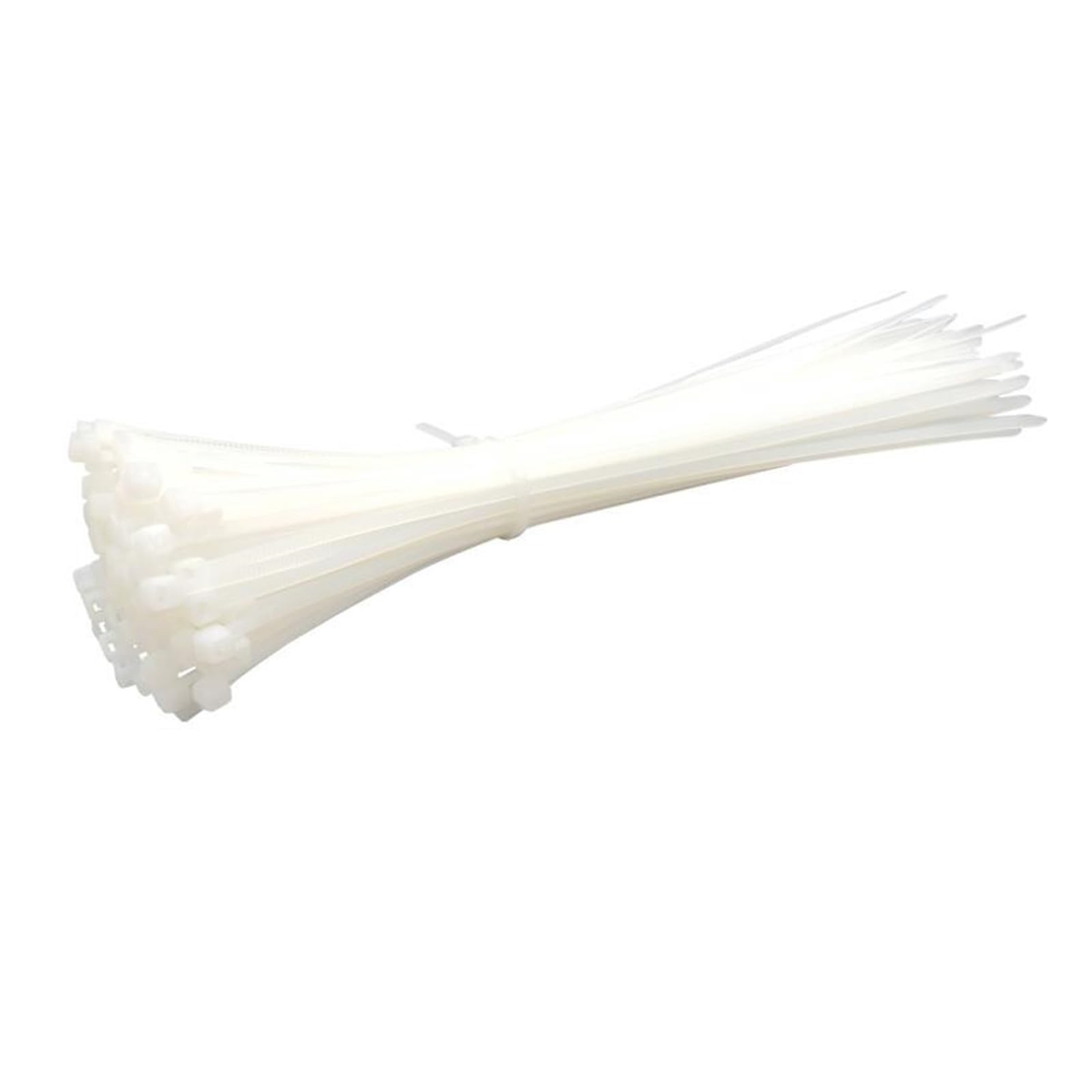 Udpoiuyt White Nylon Cable Ties, Self-Locking Nylon Cable Ties Multicolor 3X200mm 100 Pcs(White)