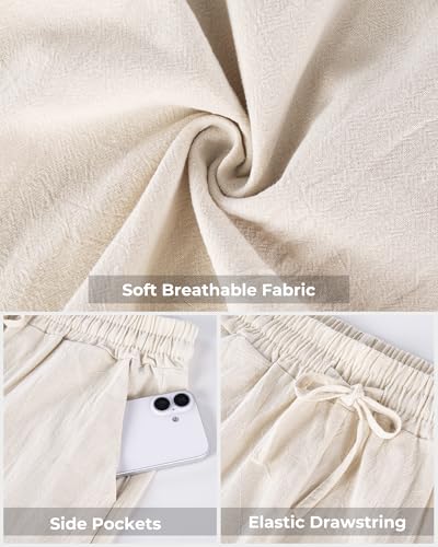 Men's Casual Pants Elastic Waist with Drawstring Loose Fit Beach Summer Trousers for Travel and Lounge Wear - Image 4