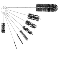 Flaschenbürste, 8 Stück Nylon Reinigungsbürsten Set Zum Milchschlauchbürste für Kaffeevollautomat, Strohhalme Bürste,Pfeifenreiniger Bürste, Flaschenbürste (Schwarz)