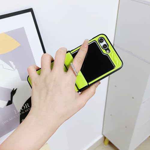 Coque Galaxy Z Flip4 vert en cuir PU premium antichoc