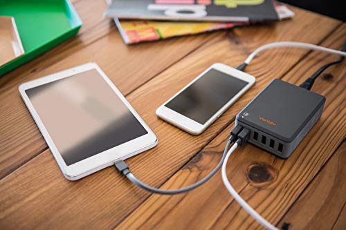 Ventev Usb Charging Hub Rq600, Qualcomm Quick Charge 3.0 | Charges Six Devices Simultaneously, Total 10A Output, Backwards Compatible With Quickcharge 2.0, Lay Flat Or Stand-Up Design To Maximum Space #TOP3