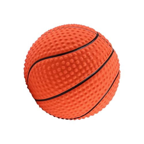 Ciieeo Juguete Masticable para Perros Pequeño de Látex Sonido Forma de Balón de Baloncesto Relleno de Algodón Juguete Interactivo para Morder y Cuidado Dental
