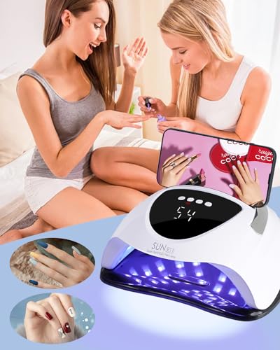 WEVILI Professional 288W UV/LED Nail Lamp with Smart Sensor, 63 LED Beads UV Light for Gel Nails, 4 Timer Settings, Portable Handle Fast Curing Gel Nail Dryer for Gel Polish, Salon & Home Use