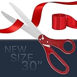 Big Ribbon Cutting Ceremony Kit - 30 Inch Large Red Scissors for Grand Opening Ceremonies and Red Satin Ribbon For Business Opening Inaugurations and Special Events