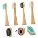 FRCOLOR 4pcs Bamboo Toothbrush Heads Replacement for Electric Toothbrush Biodegradable Gentle Cleaning Soft Bristles
