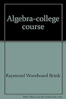 Algebra;: College course, B00085U0FC Book Cover