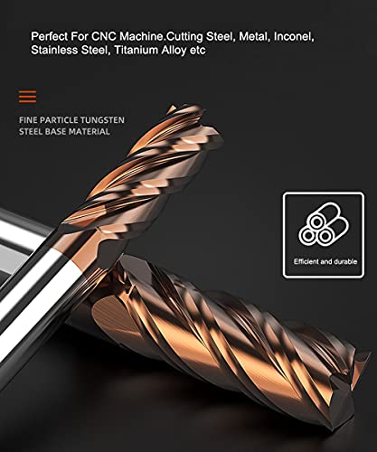 Asnomy Set di 8 frese a codolo VHM, 4 frese a