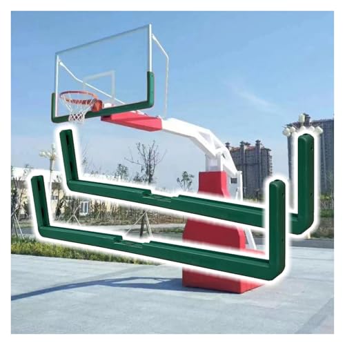JYHHCYS Shatter-Resistant Backboard Protective Strip, Bolt-On Basketball Backboard Padding, Weatherproof Edge Guard Fits All 180cm Basketball Systems, Easy Installtion(Green,Set of 2)
