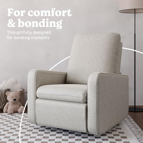 Image of Graco Teddi Power Recliner Swivel Glider, Electronic Power Recline, Oeko-TEX 100 Certified, USB-A & USB-C Charger, Premium Cushioning & Comfort - (Dune Basketweave)