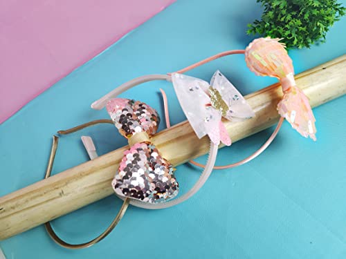 Image of ANNACREATIONS 5 Pcs Multi-Coloured Baby Girl Hair Clips Set Baby Hairpin For Kids Hairband Headbands Elastic Toddler Barrettes Hair Accessories