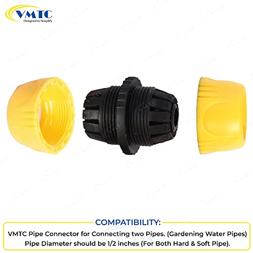 Image of VMTC Garden Pipe Connectors Set (1 /2 inch): 2-Piece Kit for Secure, Leak-Free & Effortless Connection