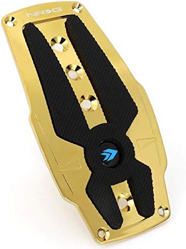 NRG PDL-200CG Brake/Gas/Clutch Manual MT Sport Race Foot Pedal Plates Cover Set (Gold Chrome w/Black Rubber Insert)