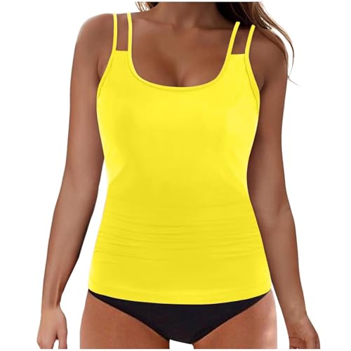 Maillot de bain deux pièces double bretelles avec effet ventre plat pour femme
