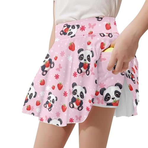 Girls' 2-in-1 Athletic Skirts for Tennis Running Dance Golf with Inner Shorts Pockets2