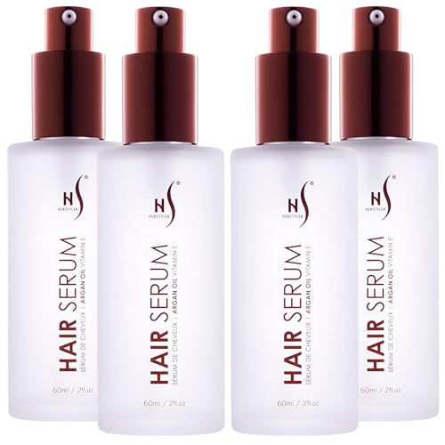 Image of HerStyler Hair Repair Serum - Argan Oil Hair Serum for Frizzy and Damaged Hair - For Frizz, Styling and Shine - Lightweight - Hydrating - Fast Absorbing - For Thicker, Fuller Hair - 2 Fl Oz - 4 Pack