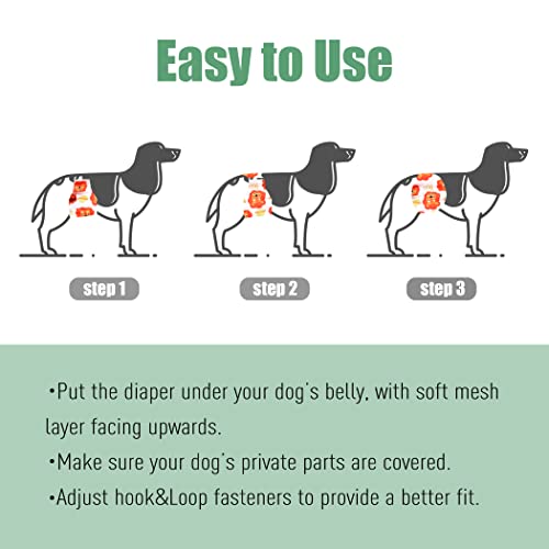 Image of Wegreeco Washable Male Dog Belly Band (Stylish Pattern)- Pack of 3 - Washable Male Dog Belly Wrap, Dog Diapers Male (M, Magic)
