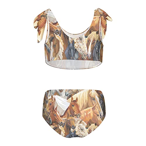 Image of CaTaKu Girls Two Piece Swimsuits Toddler Bathing Suits Bikini Set Summer Beach Swimwear for Girls Size 3-12T