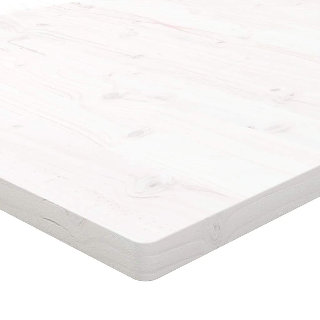 vidaXL Dessus de Table, Plateau Carré de Bureau, Dessus de Table de Remplacement Maison Restaurant, Blanc 70x70x2,5 cm Bois de Pin Massif Carré