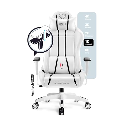 Chairs Sedia Gaming X-One 2.0 Piccola Sedia Ergonomica Girevole Con Cuscino Lombare E Poggiatesta Ecopelle Meccanismo HDS Tilttech 64x33x120 cm Bianco-Nero - Sedia gaming - Immagine 6