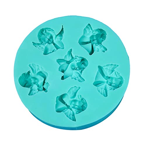 Molde de silicona con forma de ángel 3D para bebé, galleta de azúcar, magdalenas, chocolate, molde para hornear, fondant, herramientas de decoración de pasteles, moldes para decorar formas de silicona