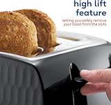 Russell Hobbs Honeycomb 4 Slice Toaster (Independent & Extra wide slots with high lift, 6 Browning levels, Frozen/Cancel/Reheat function, Removable crumb tray, 1500W, Black textured high gloss) 26071 - Image 6