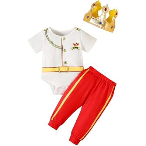 Happidoo Baby Boy 1st Birthday Outfit One Year Old Birthday Clothes First Birthday Prince Charming Bodysuit (White,18-24 Months) Cover