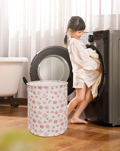 Image of Collapsible Kids Laundry Basket Clothes Hamper, Foldable Storage Organizer Bin, Toy Clothes Storage with Handles for Boys Girls Bedroom, Room Decor