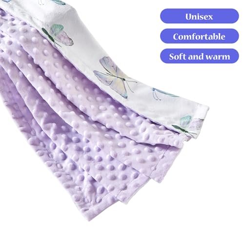 Image of Baby Nursery Bed Blankets Ultra Soft Double Layer Mini Blanket Minky Blanket Receiving Blankets Shower Gifts(30 inch*40 inch,Butterfly)