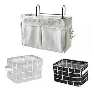 Betttaschen Hochbett, 3 Pcs Bett Organizer Zum Einhängen, Aufbewahrungskorb, Bettaufhänger Organizer, Nachttisch Tasche, Hängetasche Bett, Betttaschen Multifunktionale für Buch, Zeitschriften, Handy