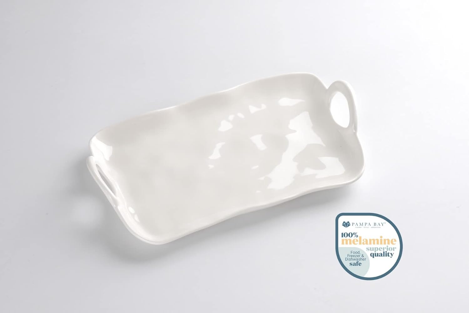 Pampa Bay Shatterproof Melamine Small Platter, 13.5 x 7.8 Inch, Food, Freezer, Dishwasher Safe, White - Image 9