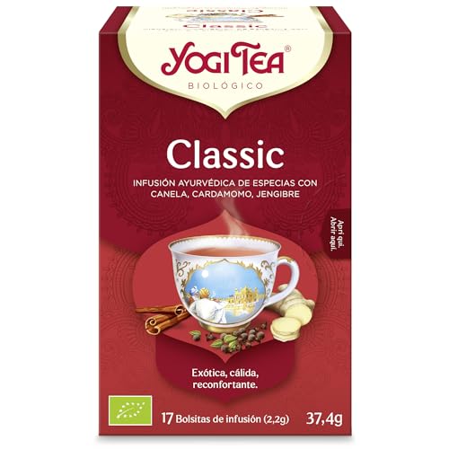 Yogi Tea Classic Bio - Infusión Ayurvédica - Mezcla de Canela, Cardamomo y Jengibre - Sin Cafeína - Pack de 6x17 bolsitas (102 bolsitas en total)