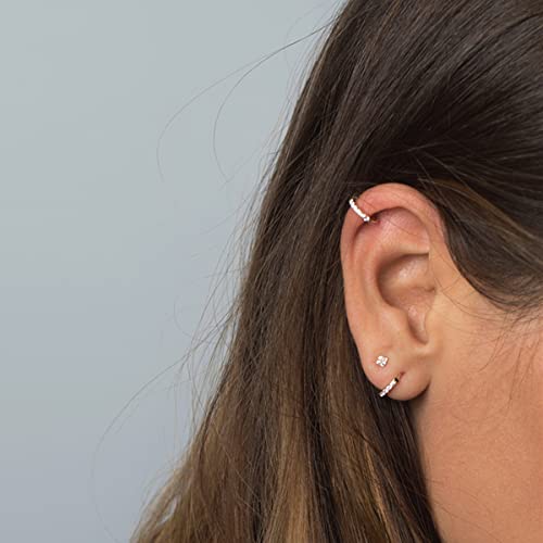 Mowimo 925 Sterling Silver Girls Hoop Earrings For Hypoallergenic 14K Gold Plated Love Heart For Birthday Jewelry Gifts (Shiny 1) #TOP2