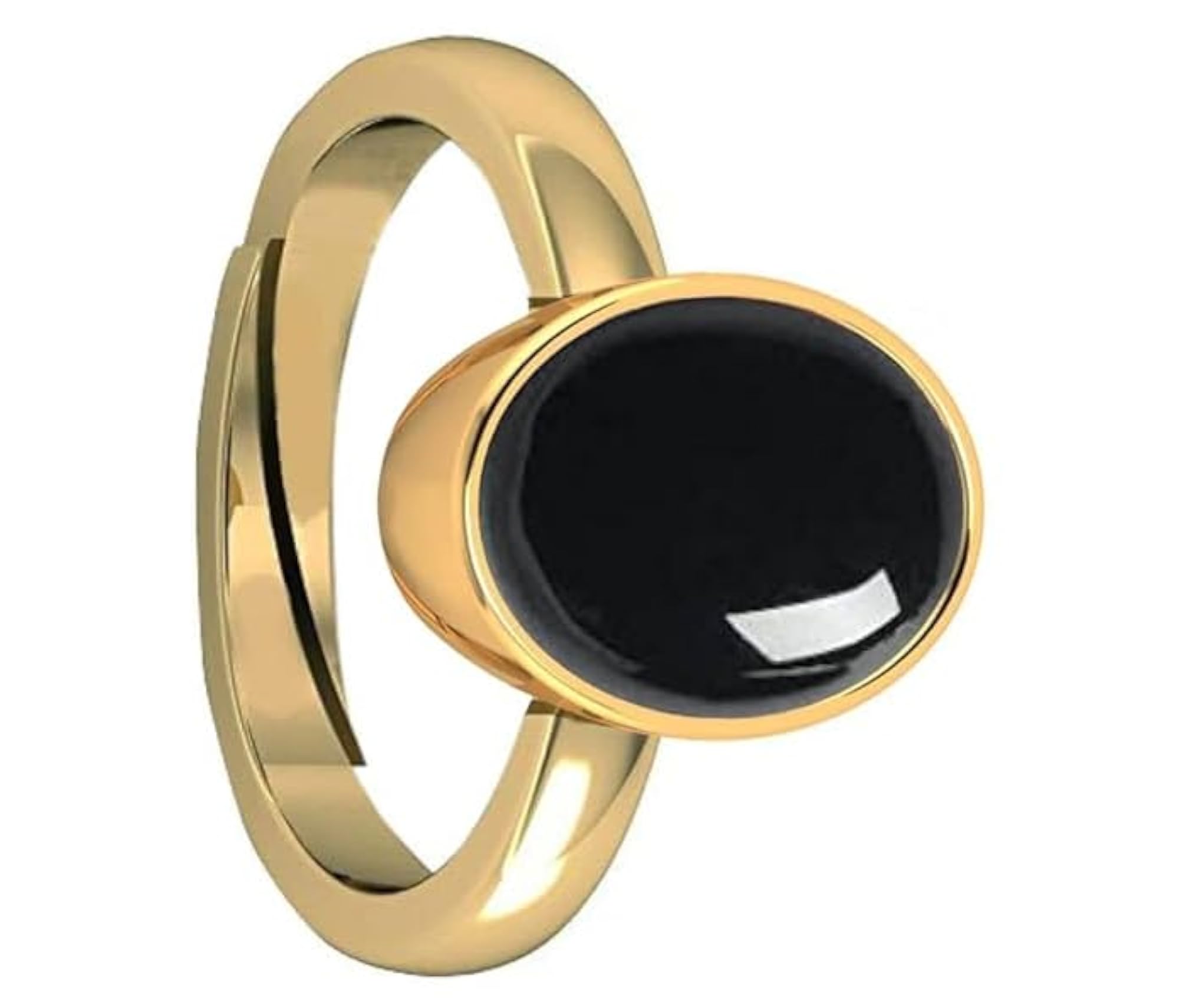 Black Sulemani Hakik Gold Coated Adjustable Ring