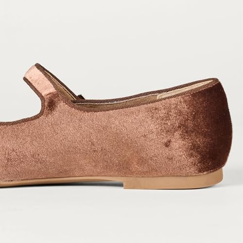 Image of Amazon Essentials Women's Velvet Mary Jane Ballet Flat with Buckle Strap