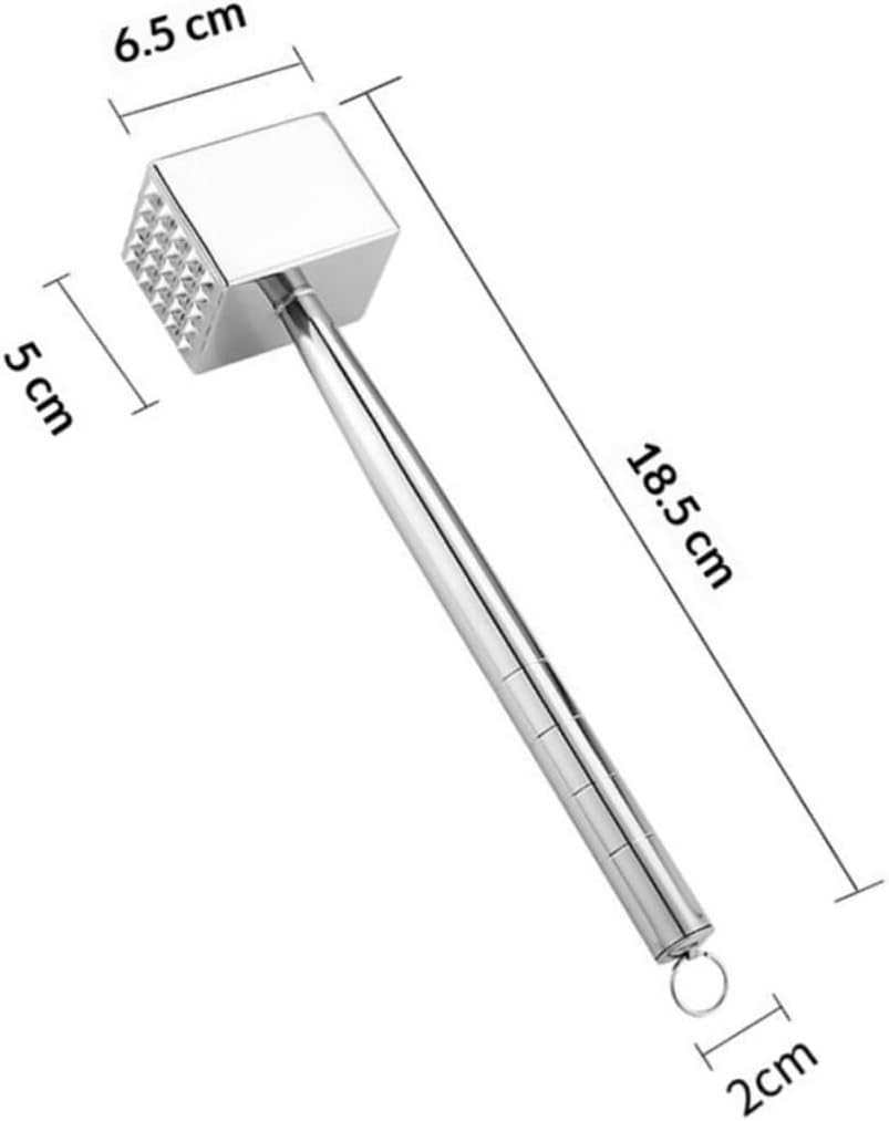 Stainless Steel Meat Pounder and Tenderizer Hammer, Double-sided Beef and Pork Mallet for Kitchen Cooking and Steak Preparation, Sturdy Meat Hammer Tool for Home Use