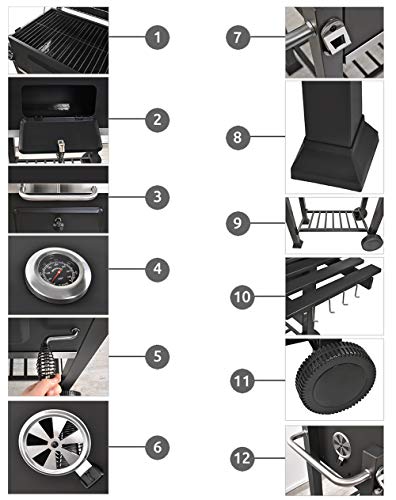 Foto von Holzkohle Grillwagen Gartengrill BBQ Holzkohlegrill Barbecue Grill 5011