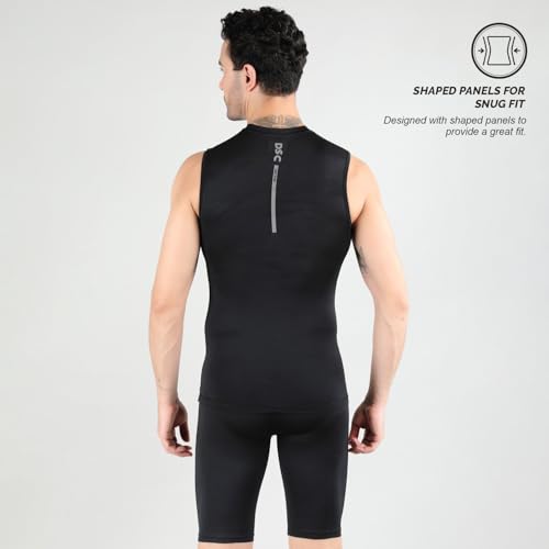 Image of DSC MPS 318 Sando Compression - Superior Muscle Support for Gym, Sports and Athletes to Enhance Performance, Color - Black, Size - S