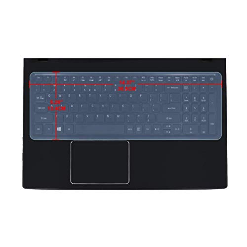 Universal Keyboard Cover For 15.6"-17.3" Laptop Notebook With Numeric Keypad Keyboard (Width 14.4" X Height 5.3"), Ultra Thin Silicone Waterproof Keyboard Protector Skin -Blue #TOP1