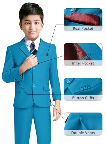 image for YuanLu Teen Suits for Young Men Blue Green Kids TuxedoToddler Boy Wedd