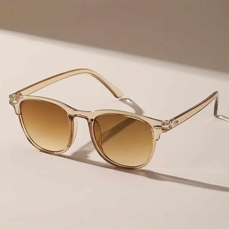 1 Pair Vintage Full Rim Sunglasses - Oversized Round Frame with PC Lens & Frame Sunglasses