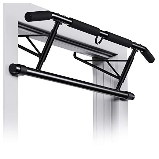 WINNOW Pull up Bar Clamp Doorway No Screws Multi Home Gym Chin up bar Foldable Portable Indoor Thick, Heavy Duty Hook Bar, Padded Handles, No drilling/No damage for Door Frame, Free Installation