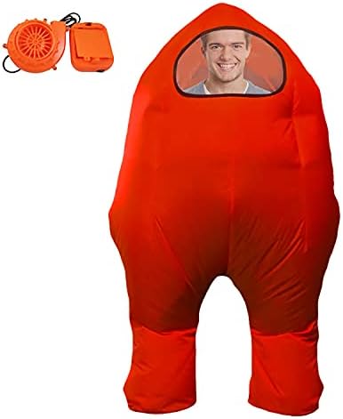 FANFX Red Inflatable Astronaut space Costume Inflatable costume Full Body Suit Halloween Cosplay Costumes (red, child)
