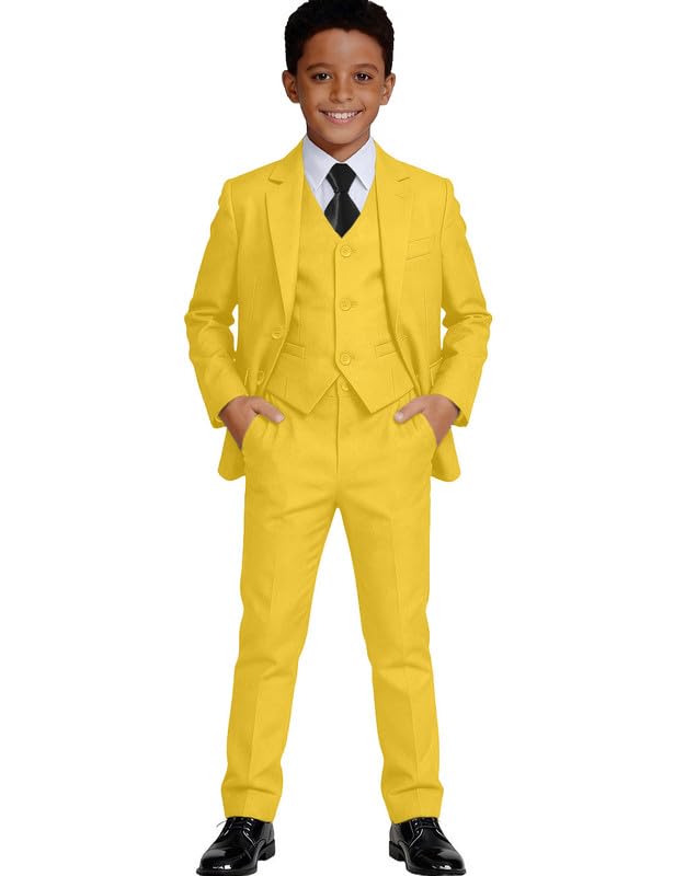 Visaccy Boys Formal Suit Slim Fit Tuxedo Suits for Kids Ring Bearer Outfit