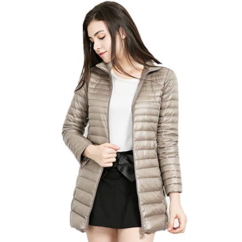 Doudoune fine ultra-légère femmes veste automne hiver grande taille gris 4XL
