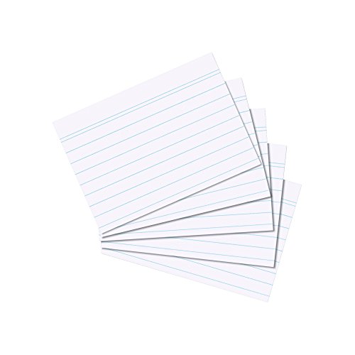 herlitz Karteikarten A7 10,6 x 7,5 cm, liniert, weiß, 100 Stück, für Schule, Studium & Büro
