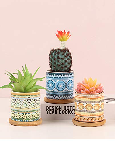 Moandy Desk Plants Boho Decor, 3-Piece Set Artificial Succulants Plants Bohemian Style Artificial Plants, Faux Plants Modern Living Room Decor (3Pcs)