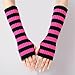 Insdark Y2k Harajuku Striped Arm Warmers Pastel Goth Knitted Fingerless Fairycore Fashion Gothic Punk Forearm Sleeves Knit Festival Skateboard Stripe Arm Covers Women, Hot Pink and Black